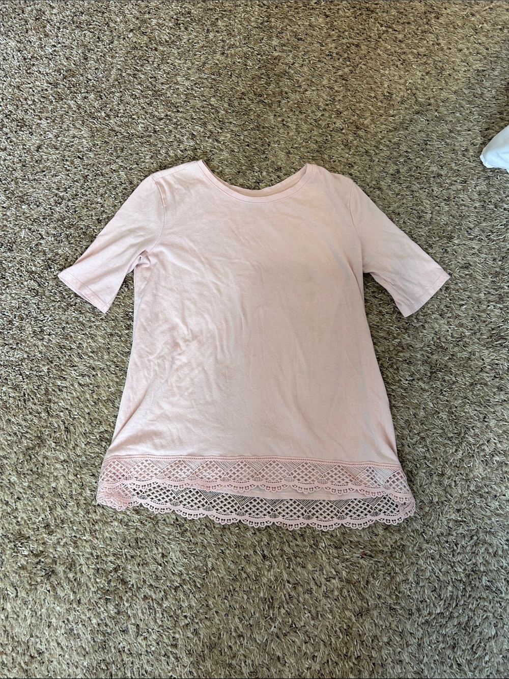 Old Navy Light Pink Lace-Hem Tunic